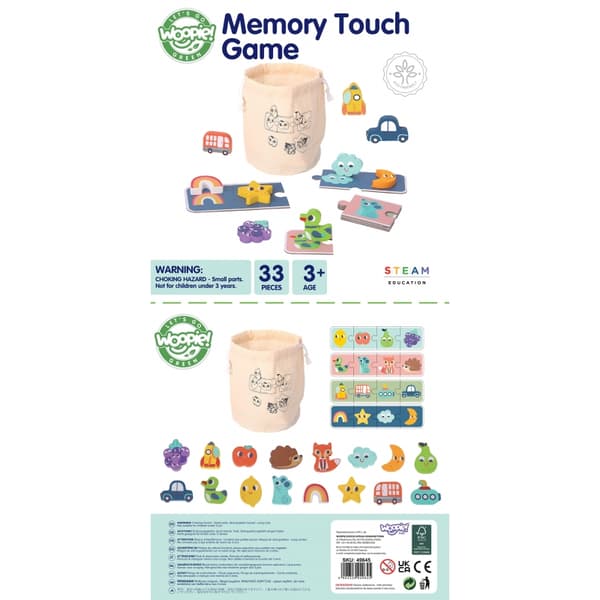 WOOPIE GREEN Sensorisk puslespil Memory Shapes FSC