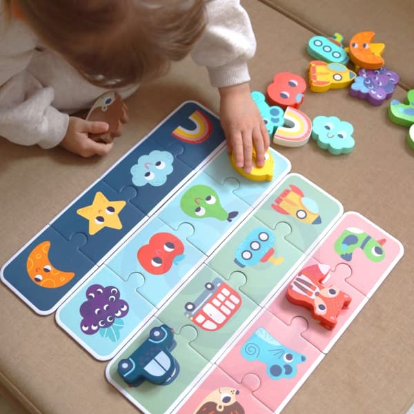 WOOPIE GREEN Sensorisk puslespil Memory Shapes FSC