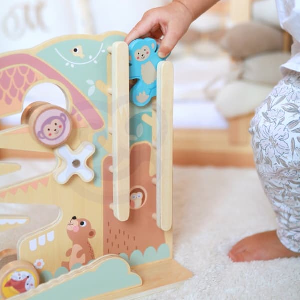 TOOKY TOY Labyrint Pedagogisk Styrelse Spåra 2 i 1 Trä Labyrint