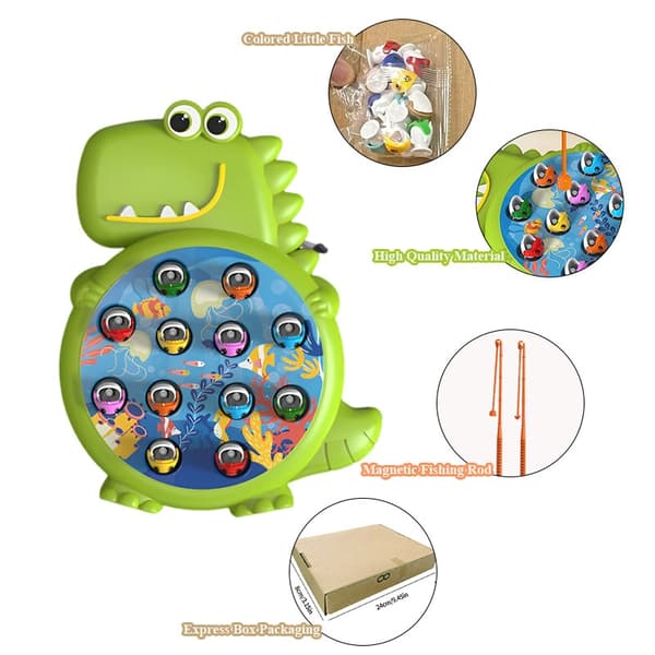 Magneettinen dinosauruskalastuspeli - Montessori-lelu vauvoille ja lapsille