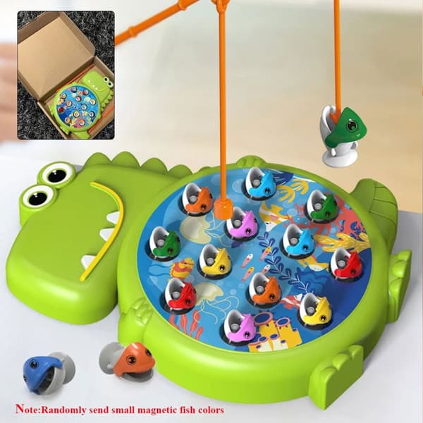 Dinosaur Magnetic Fishing Game - Montessorileksak för spädbarn och barn Blue Fishing