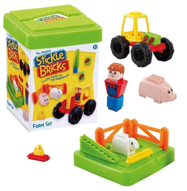Stickle Bricks Farm Set Förskola Bygg leksak.  Fr 18mån+