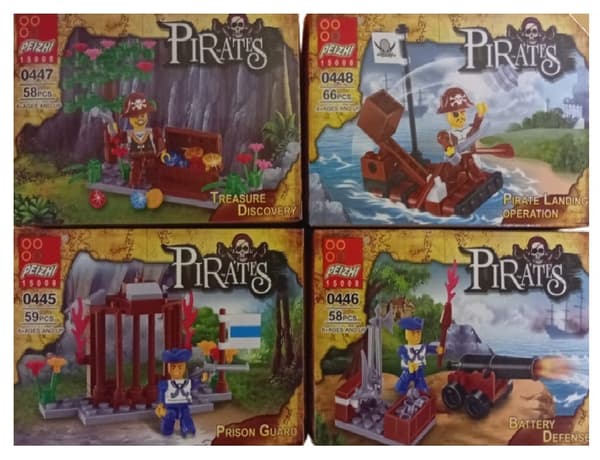 4Pack Pirat Byggklossar Satser . 241 Delar . Fr 6år+