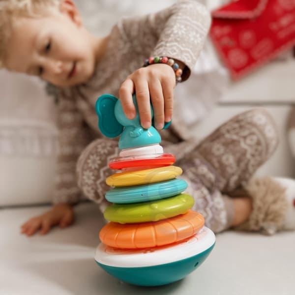 WOOPIE BABY Pyramidtorn Interaktiv Elefant med Ringar och Skallra