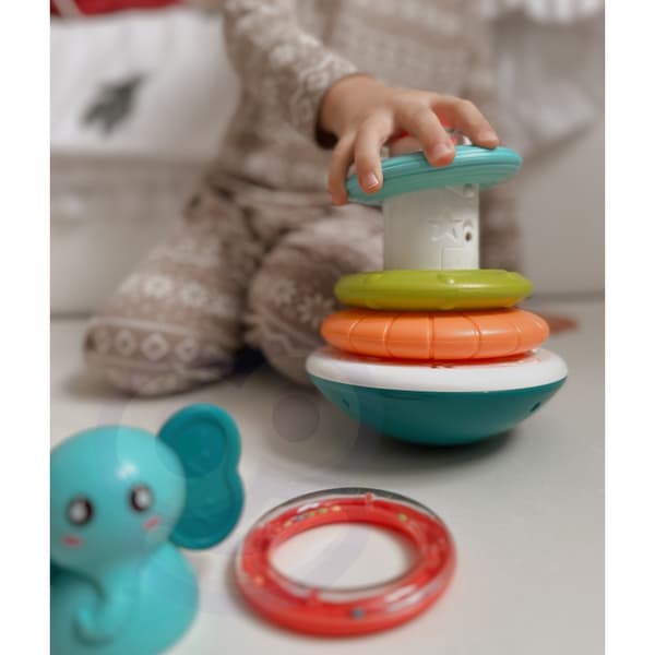 WOOPIE BABY Pyramidtorn Interaktiv Elefant med Ringar och Skallra
