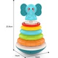 Miniatyrbild 7 av 11: WOOPIE BABY Pyramidtorn Interaktiv Elefant med Ringar och Skallra