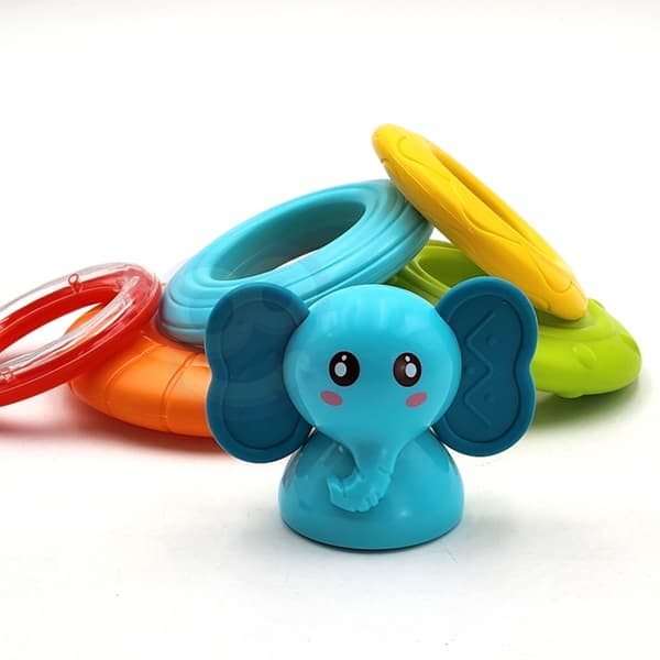 WOOPIE BABY Pyramidtorn Interaktiv Elefant med Ringar och Skallra