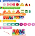 Miniatyrbild 4 av 6: OBOSOE Montessori-leksak, 3-i-1 Färg- & Formlärspussel med Fiskelek • Trästapel & Insticksleksak för Småbarn 1–3 år (Flickor/Pojkar)