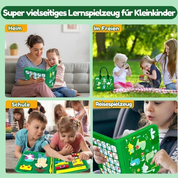 OBOSOE Aktivitetsbräda Montessori-leksak, Sensorisk Upptäcktsbok Pedagogisk Aktivitetsbok, Motorikleksak som Present till Barn (2-4 år)