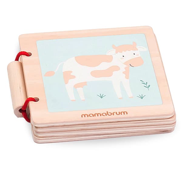 Mamabrum Montessori legesæt 7-12 måneder – 6 pædagogisk trælegetøj til babyer, sensorisk og motorisk udvikling, minimalistisk design