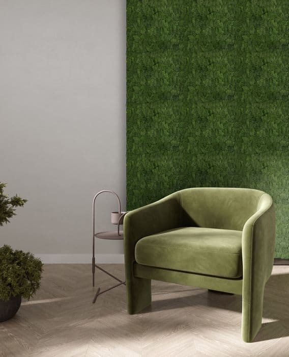 JANGAL - Modular Wall - Akustisk väggpanel - 520 x 520 x 40 mm - Mörkgrön mossa - Naturlig mossa - Växtpanel