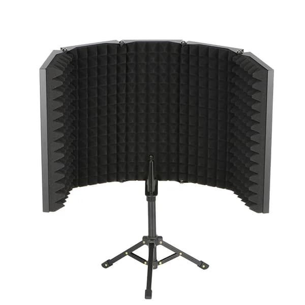 Studio eristyskilpi, säädettävät metallilevyt, melunvaimennus, 5 paneelia jalustalla