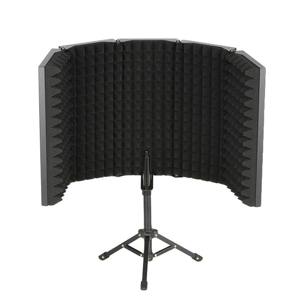 Studio eristyskilpi, säädettävät metallilevyt, melunvaimennus, 5 paneelia jalustalla