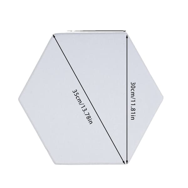 Akustiske paneler, hexagonal form, polyesterfiber materiale, letvægtsdesign,Medium, HVID