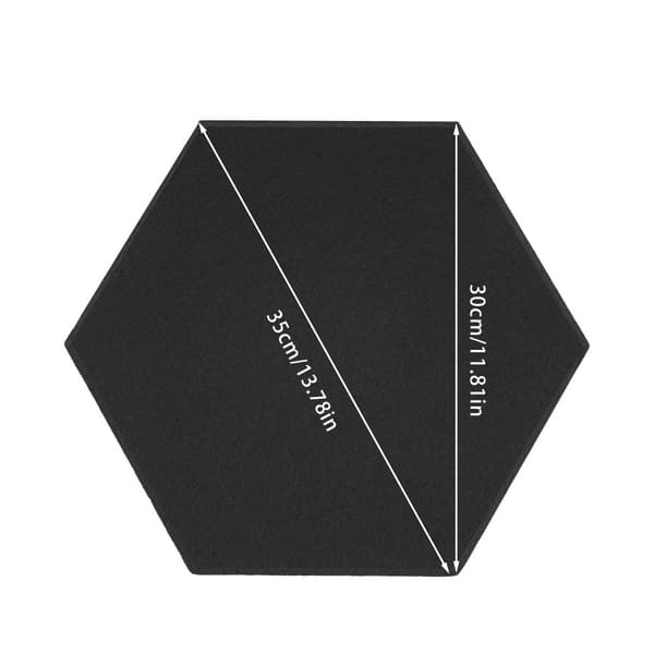 Akustiske paneler, hexagonal form, polyesterfiber materiale, letvægtsdesign,sort, Medium
