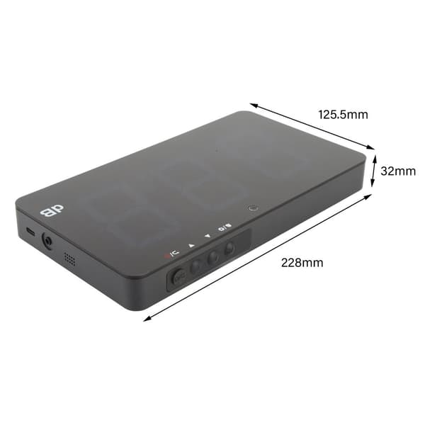 Digitaalinen äänenvoimakkuusmittari, 30-130 dB mittausalue, 9,6" LCD-näyttö, USB-virralla toimiva