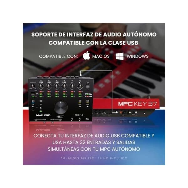 Autonom station - AKAI - MPC Key 37 - MIDI-tangentbord 37 tangenter - Wi-Fi - Bluetooth
