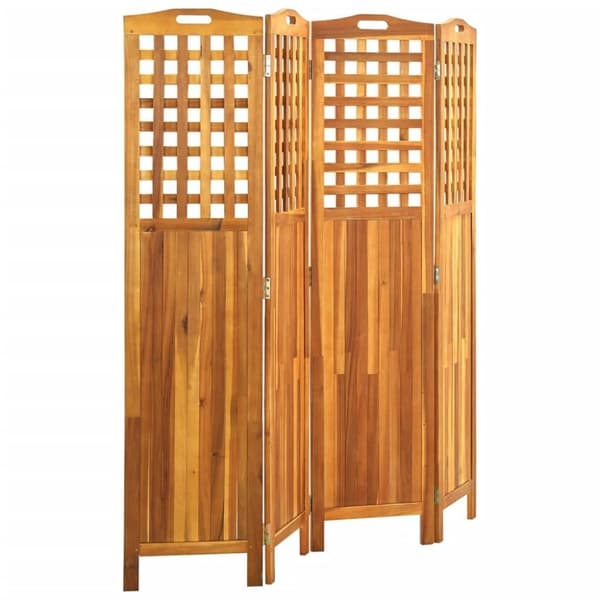 vidaXL 4-panels rumdeler 161x2x170 cm massivt akacietræ