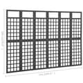 Miniatyrbillede 6 af 6: vidaXL 6-panels rumdeler/espalier 242,5x180 cm massivt grantræ sort