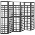 Miniatyrbillede 1 af 6: vidaXL 6-panels rumdeler/espalier 242,5x180 cm massivt grantræ sort