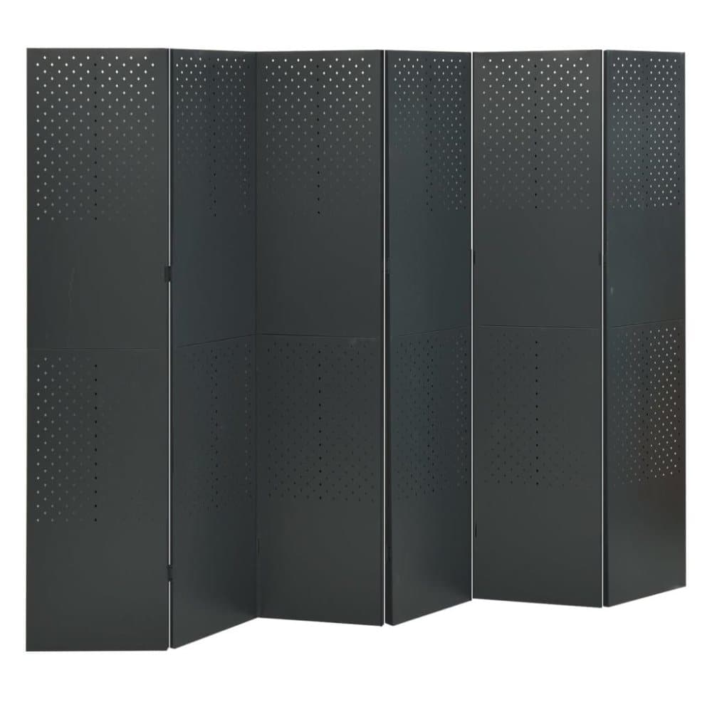 vidaXL Rumsavdelare 6 paneler antracit 240x180 cm stål