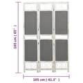 Miniatyrbillede 7 af 8: vidaXL 3-panels rumdeler 105x165 cm stof grå