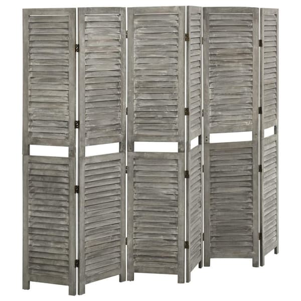 vidaXL Romdeler 5 paneler grå 214x166 cm heltre