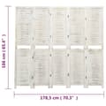 Miniatyrbillede 6 af 8: vidaXL 5-panels rumdeler 178,5x166 cm massivt træ antik hvid