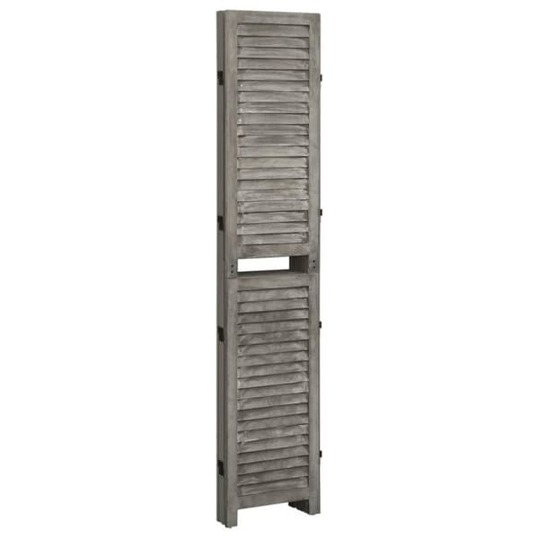 vidaXL 4-panels rumdeler 143x166 cm massivt træ grå