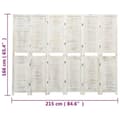 Miniatyrbillede 6 af 8: vidaXL 6-panels rumdeler 215x166 cm massivt træ antik hvid