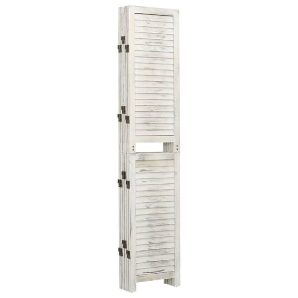 vidaXL 6-panels rumdeler 215x166 cm massivt træ antik hvid