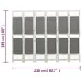 Miniatyrbillede 7 af 8: vidaXL 6-panels rumdeler 210x165 cm stof grå