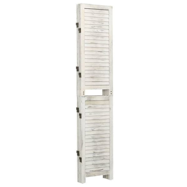 vidaXL Romdeler 4 paneler antikk hvit 140x165 cm tre