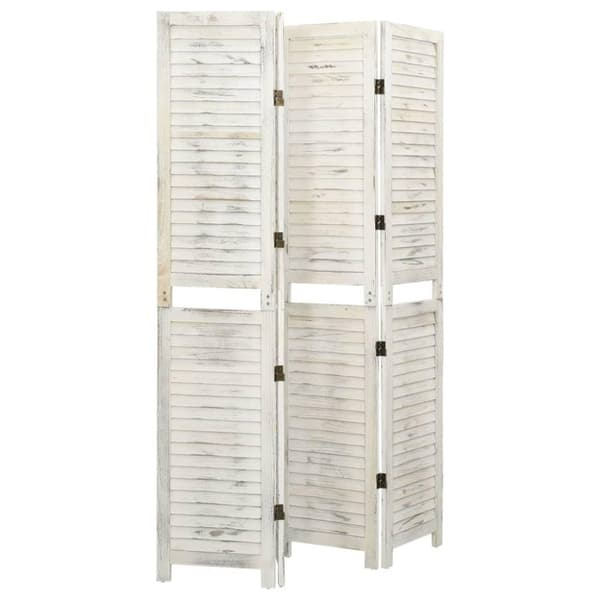 vidaXL Romdeler 4 paneler antikk hvit 140x165 cm tre
