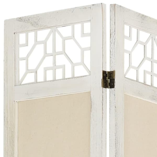vidaXL 5-panels rumdeler 175x165 cm stof cremefarvet