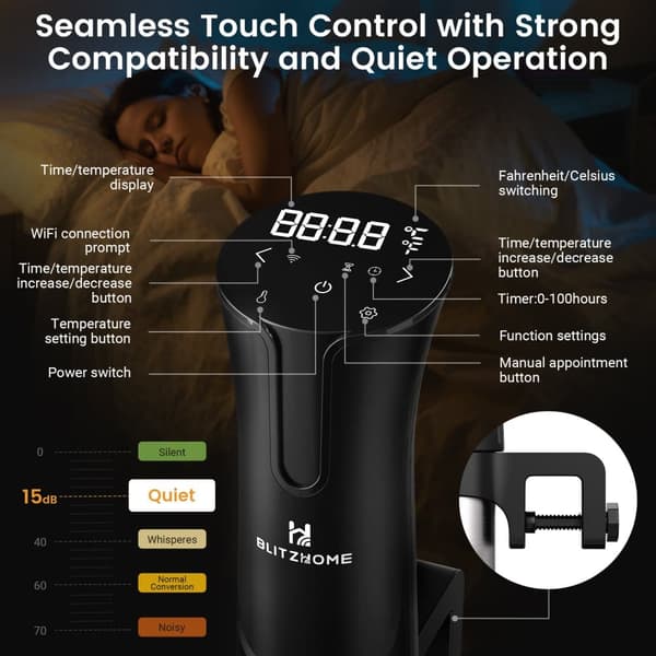 WiFi Sous Vide maskine 1100W præcisionskomfur Immersion Circulator Ultra Quiet