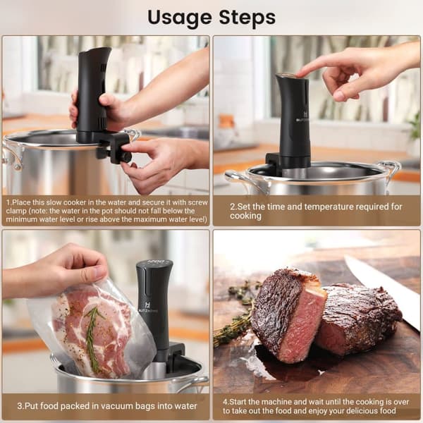 WiFi Sous Vide maskine 1100W præcisionskomfur Immersion Circulator Ultra Quiet
