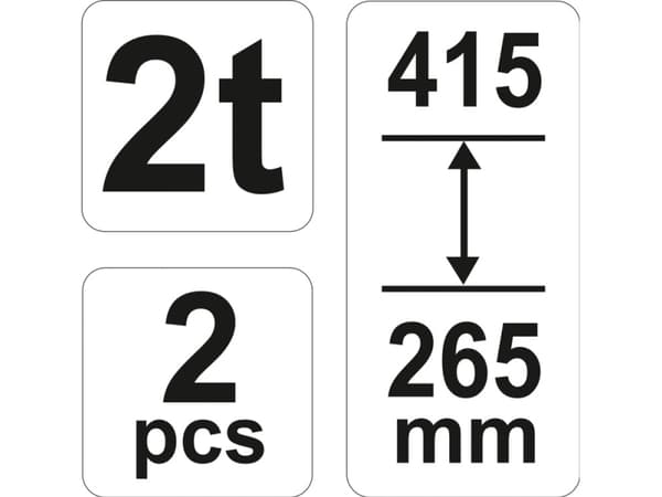 Yato YT-17310, Bil, 2000 kg, Mekanisk jekk, 26,5 cm, 41,5 cm, Rød