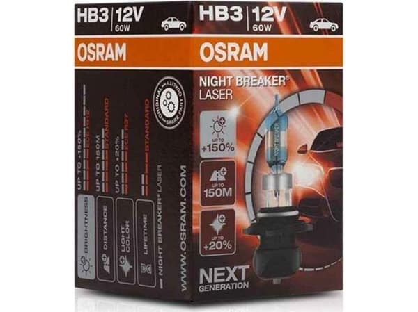 OSRAM 9005NL halogen lyskilde Night Breaker® Laser Next Generation HB3 60 W 12 V