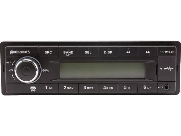 Continental TR7411U-OR FM RDS-tuner AUX/USB 12V kort kortplats