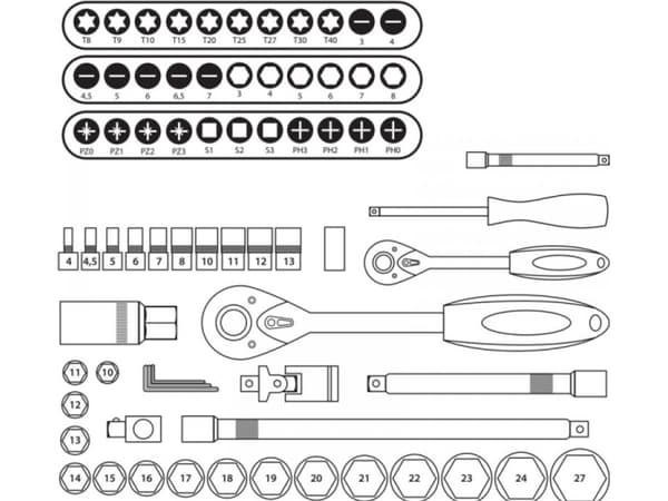 HARTSSON Socket wrench set 1/4 "1/2" 72 pcs. (17K072)