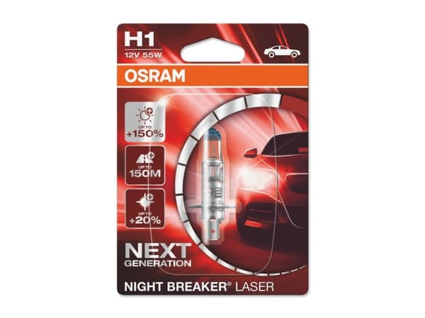 Osram Night Breaker Silver, 68 W, 12 V, H1, Halogen, 2 stykker