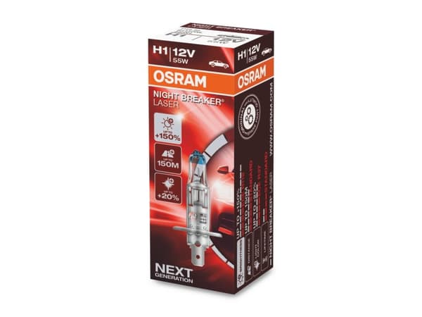 Osram Night Breaker Silver, 68 W, 12 V, H1, Halogen, 2 stykker