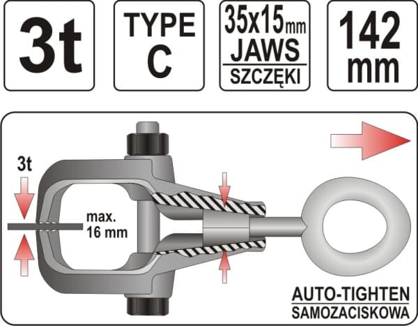 Yato YT-2543, Kolstål, Bygge, 1,6 cm, 1 styck