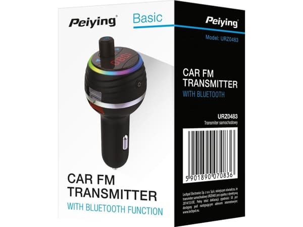 PeiYing FM-sender Bil FM-sender med Bluetooth-funksjon og to USB-porter