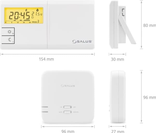 Salus trådlös veckoprogrammerbar temperaturregulator 091FLRF V2