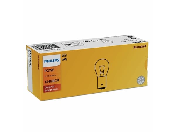Philips Vision 12498CP Tradisjonelle kupé- og signallyspærer, 21 W, 12 V, P21W, 1 stykker
