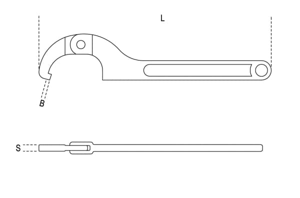 BETA KROKNØKKEL MED LEDD KLO 80-120mm