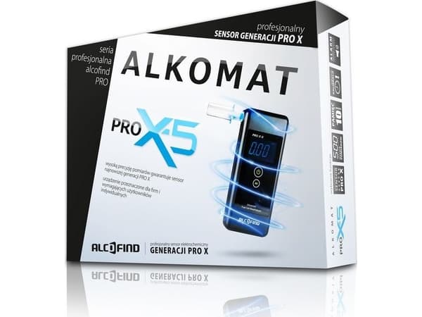 AlcoFind PRO X-5 | Sähkökemiallinen puhalluskoje | platina-anturilla, 2 x AAA