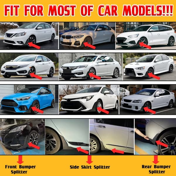 Universal Car Side Fender Air Wing Cover Trim Side Splitters Winglet